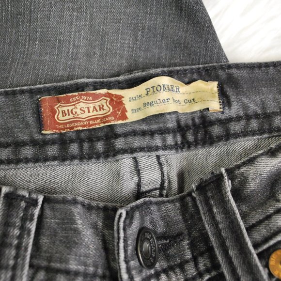Big Star Pioneer Regular Boot Cut Bootcut Mens Jeans 34L Size 34L x 34 - Picture 9 of 13